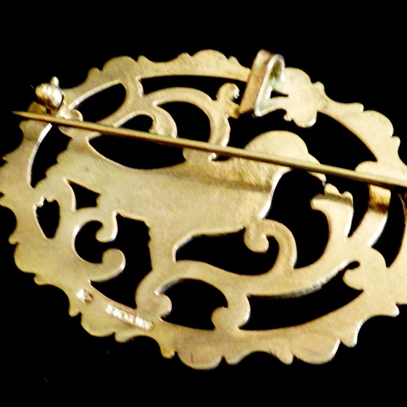 Handcrafted Filigree Sterling Silver 925 Paridise Bird Pin  Handcrafted Filigree Sterling Silver 925 Paridise Bird Pin Brooch or Pendant